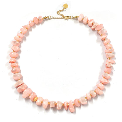 Boho Handmade Natural Stone Beaded Shell Necklace