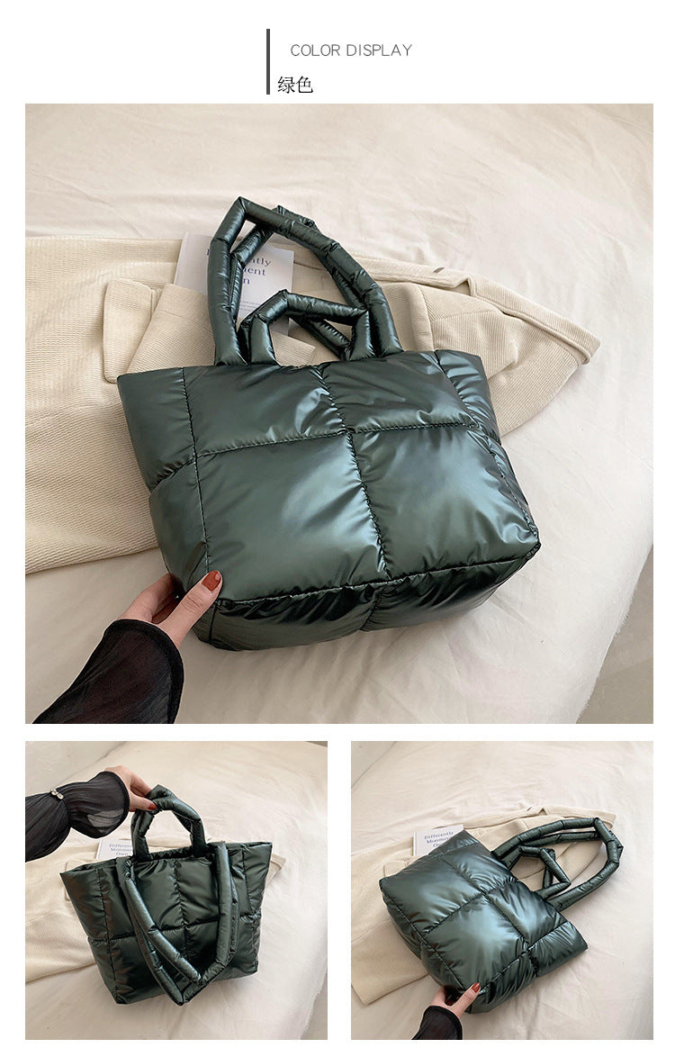 Light Down Cotton Padded Shoulder Padding Tote Bag
