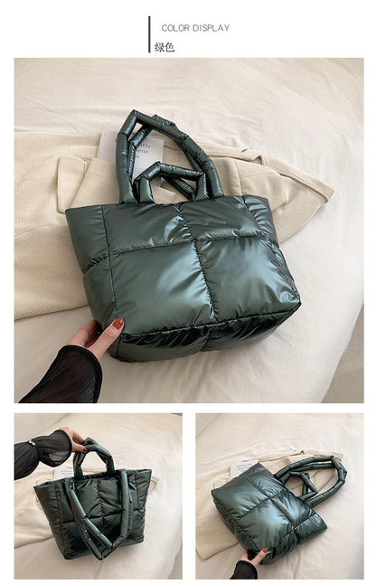 Light Down Cotton Padded Shoulder Padding Tote Bag