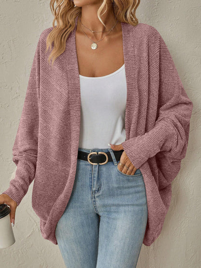 Women's Open Front Long Sleeve Knit Cardigan Sweater