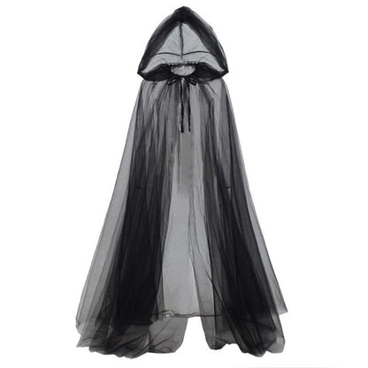 Hooded Chiffon Cape for Witch Halloween Costumes