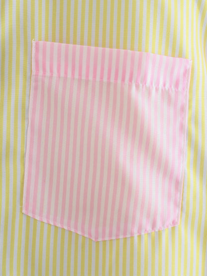 Women's Color Block Striped Oversized Button Down Shirt