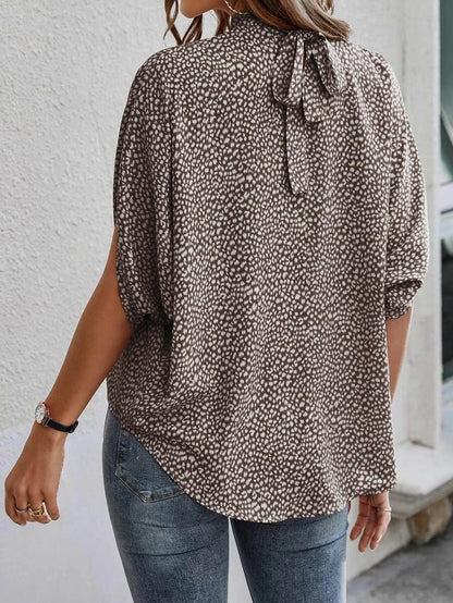 Fashion Abstract Print Dolman Sleeve Tunic Shirt