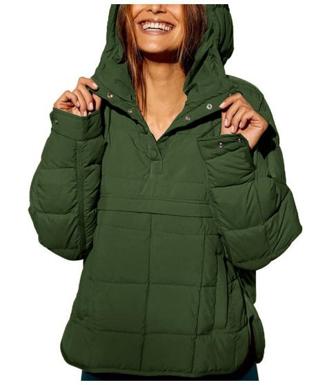 Women's Hooded Quilted Pullover Puffer Winter Jacket