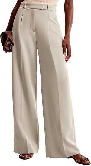 Women's High-Waisted Wide-Leg Pants – Elegant Business Trousers