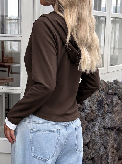 Women's Color Block Layered Lightweight Hoodie