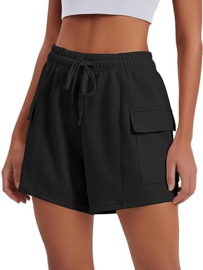 Women's High-Waisted Drawstring Cargo Shorts – Casual Summer Shorts