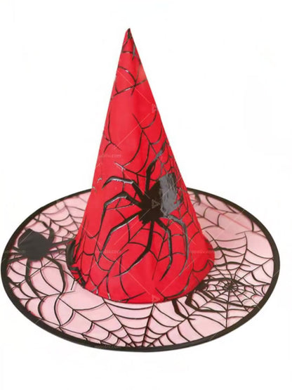 Halloween Witch Hat with Spiderweb Foil for Costumes