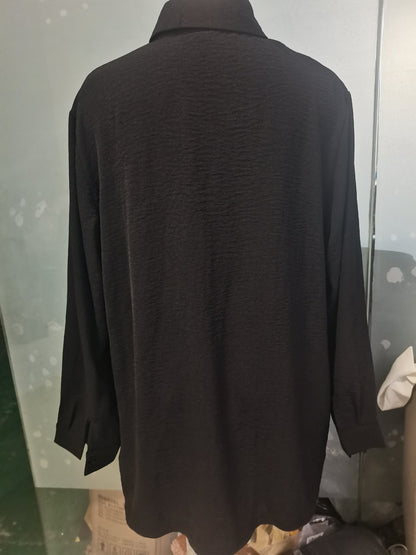 Plus Size Button Down Shirt Dress Long Sleeve with Pockets