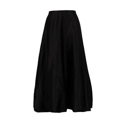 Women's High Waist Balloon Midi Skirt Solid Casual Chic
