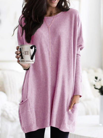 Women's Oversized Long Sleeve Pocket Tunic S-5XL