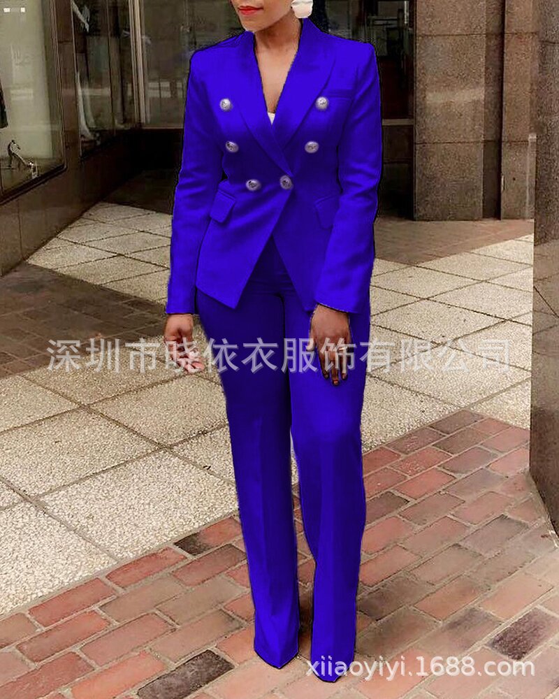 Women's 2 Piece Blazer Set Business Casual Pants Suit