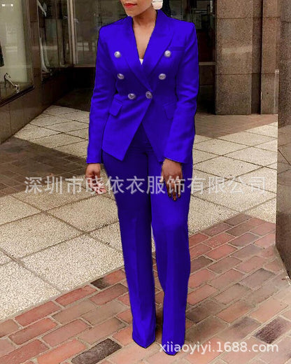 Women's 2 Piece Blazer Set Business Casual Pants Suit