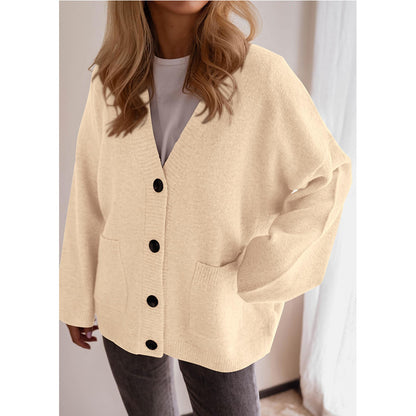 Women’s V Neck Button Knit Cardigan Oversized Sweater