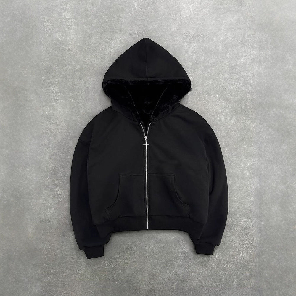 Women's Reversible Leopard Oversized Zip Up Hoodie