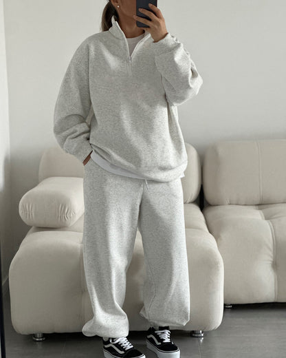 Women's Oversized Half Zip Sweatshirt Sweatpants Lounge Set