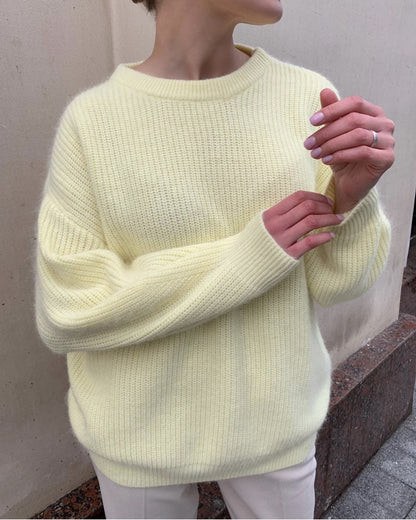 Cozy Faux Mink Knit Sweater Women Loose Fit Fall Winter