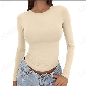 Women's Fitted Long Sleeve Crew Neck Soft Basic Tee