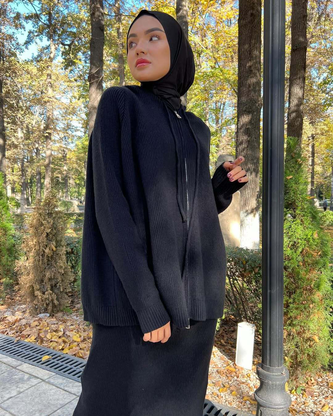 Women's Hooded Knit Sweater 2 Piece Casual Matching Set