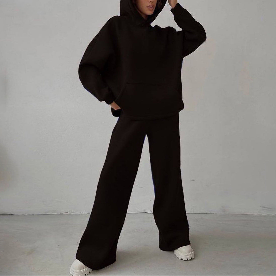 Women's Oversized Hoodie Wide Leg Pants Two Piece Set