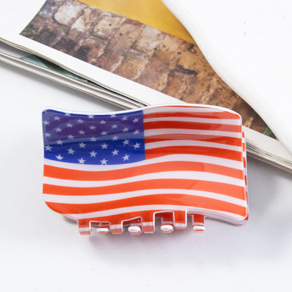 4th of July American Flag Hair Claw Clip USA
