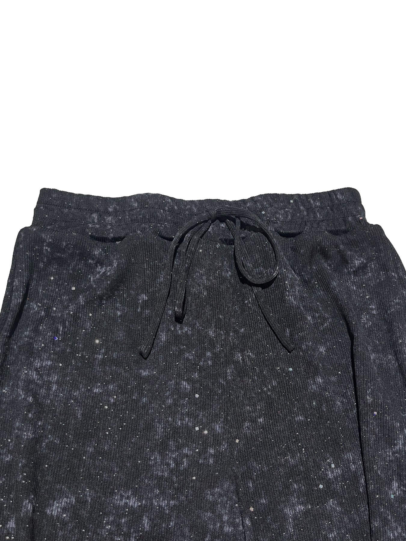 Sparkle Rhinestone Wide Leg Pants Drawstring Waist