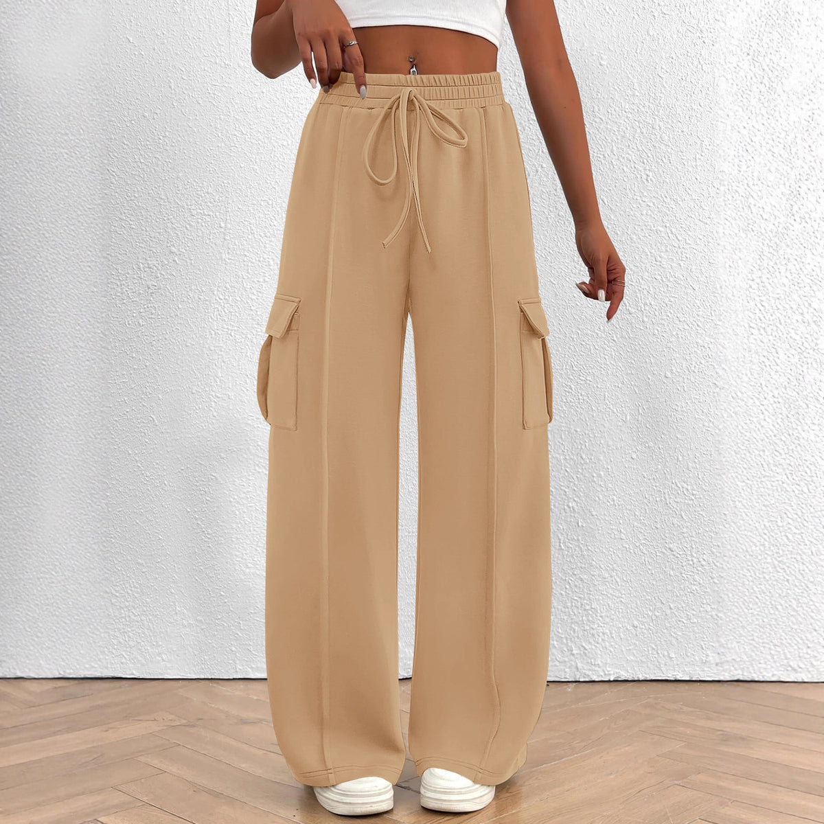 Women's Wide Leg Cargo Sweatpants with Pockets