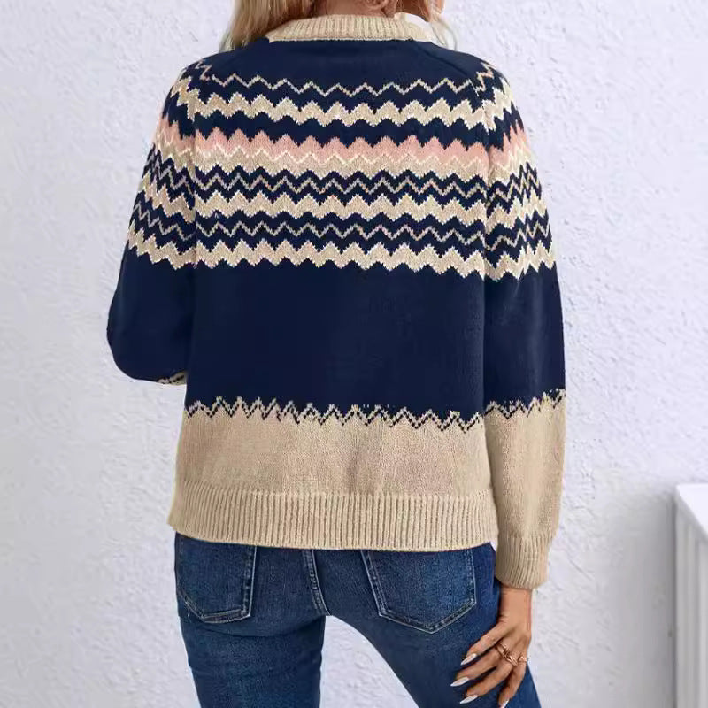 Women's Fair Isle Crew Neck Knit Sweater