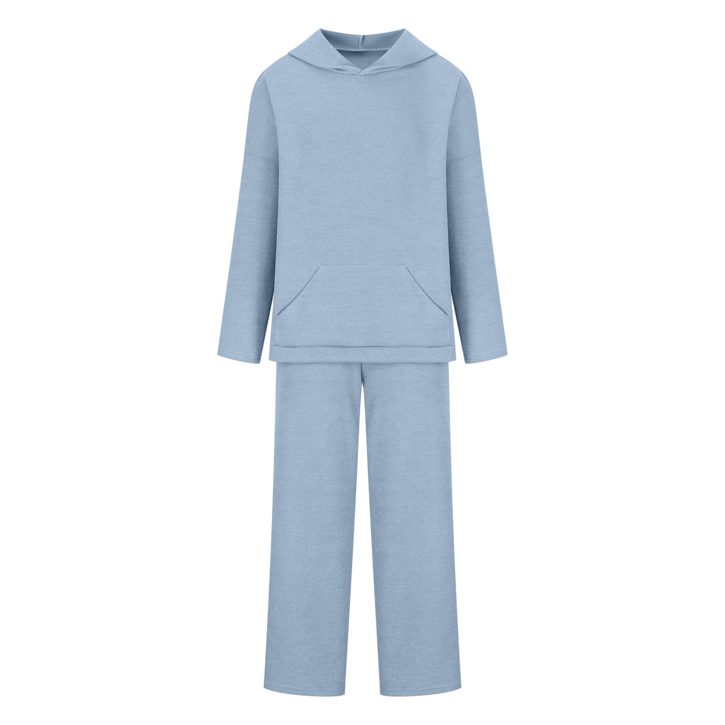 Women's Ribbed Hoodie Lounge Pants Two Piece Set