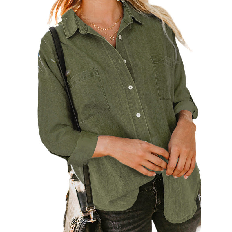 Women's Classic Long Sleeve Button Down Shirt