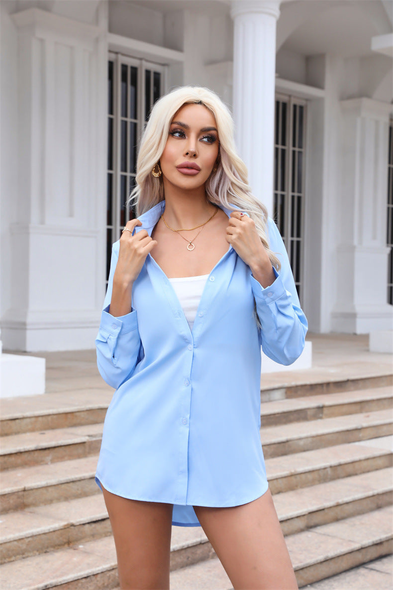 Women's Oversized Boyfriend Shirt Button Down Long Sleeve