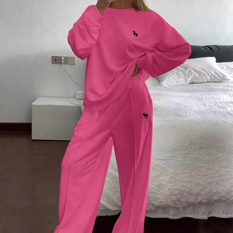 Women's Oversized Embroidered Sweatsuit Lounge Set