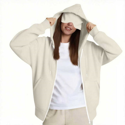 Oversized Zip Up Hoodie Women with Pockets