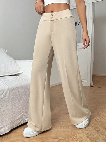 Black High Waist Wide Leg Palazzo Pants for Women