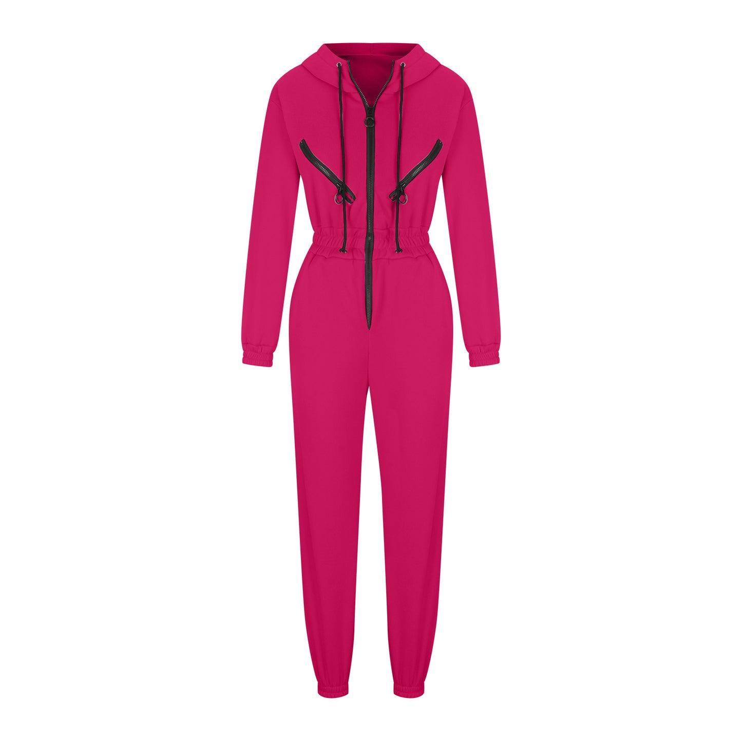 Women's Oversized Zip-Up Hooded Fleece Jumpsuit