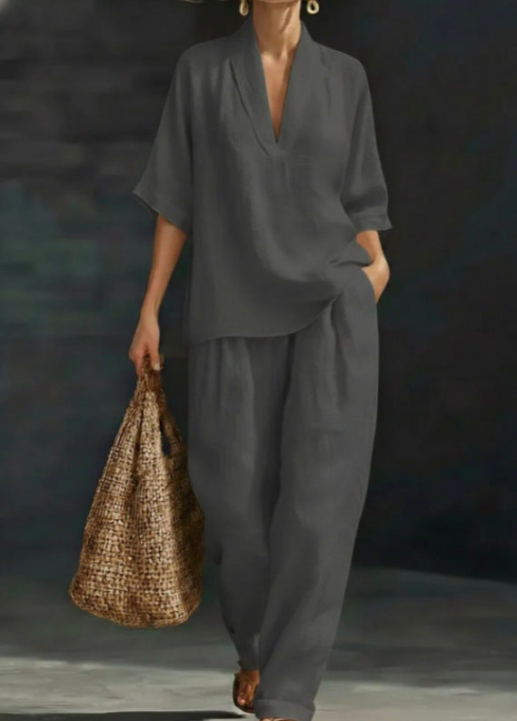 Women's Casual Summer Two Piece Set Loose Fit Pants