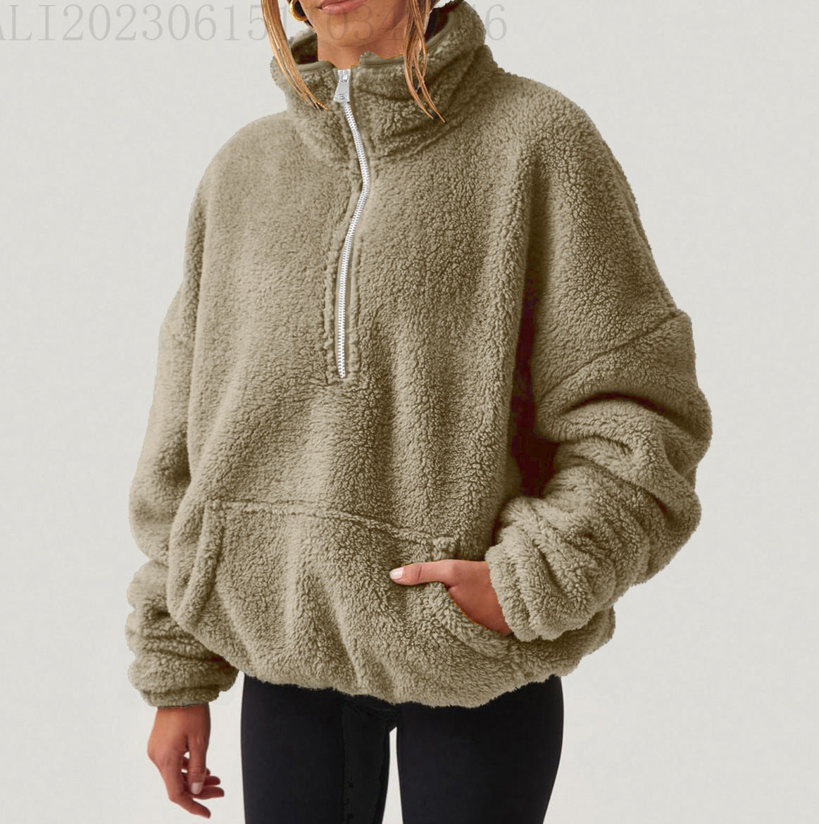 Women's Oversized Sherpa Quarter Zip Pullover