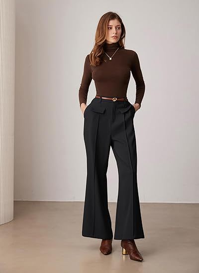 Women's High-Waist Wide-Leg Suit Pants – Elegant Business Trousers