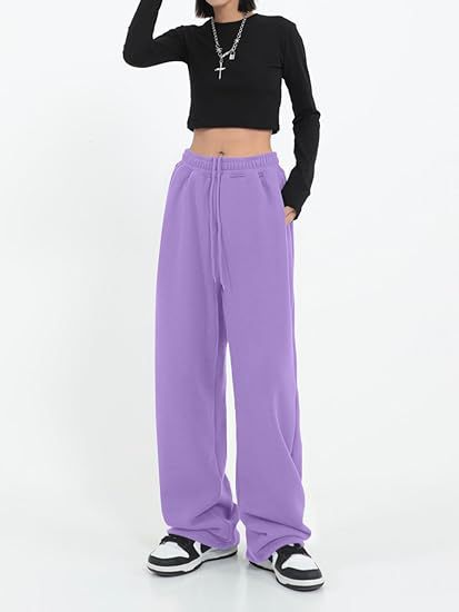 High Waist Drawstring Wide Leg Lounge Pants