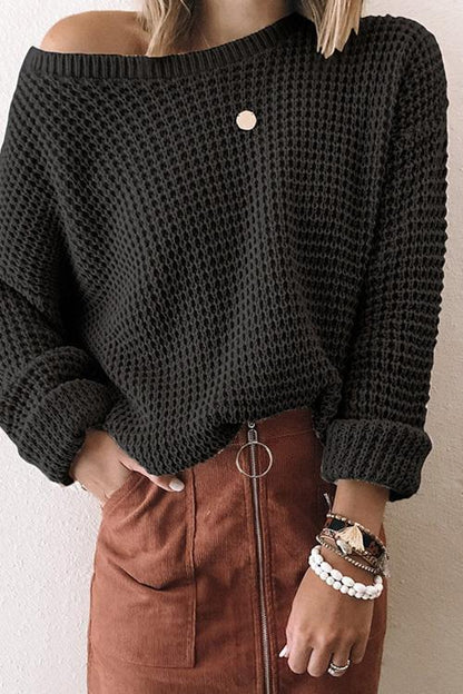 Women's Oversized Chunky Knit Off Shoulder Sweater