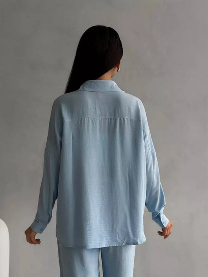 Women's Cardigan Wide Leg Pants Two Piece Lounge Set