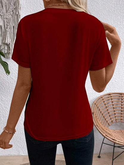 Women's Crew Neck Short Sleeve Top – Casual Summer T-Shirt