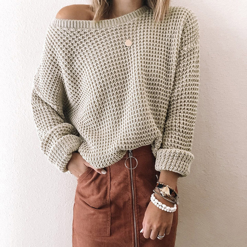 Women's Oversized Chunky Knit Off Shoulder Sweater