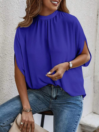 Fashion Abstract Print Dolman Sleeve Tunic Shirt