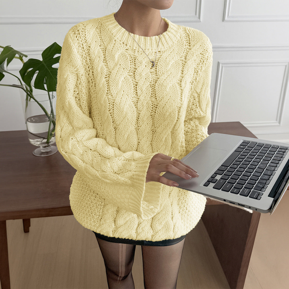Chunky Cable Knit Oversized Sweater Women
