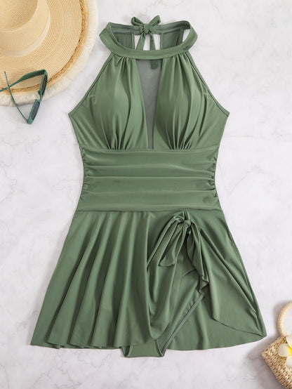 Plus Size Women’s Swimsuit - Stylish, Sexy One-Piece Dress