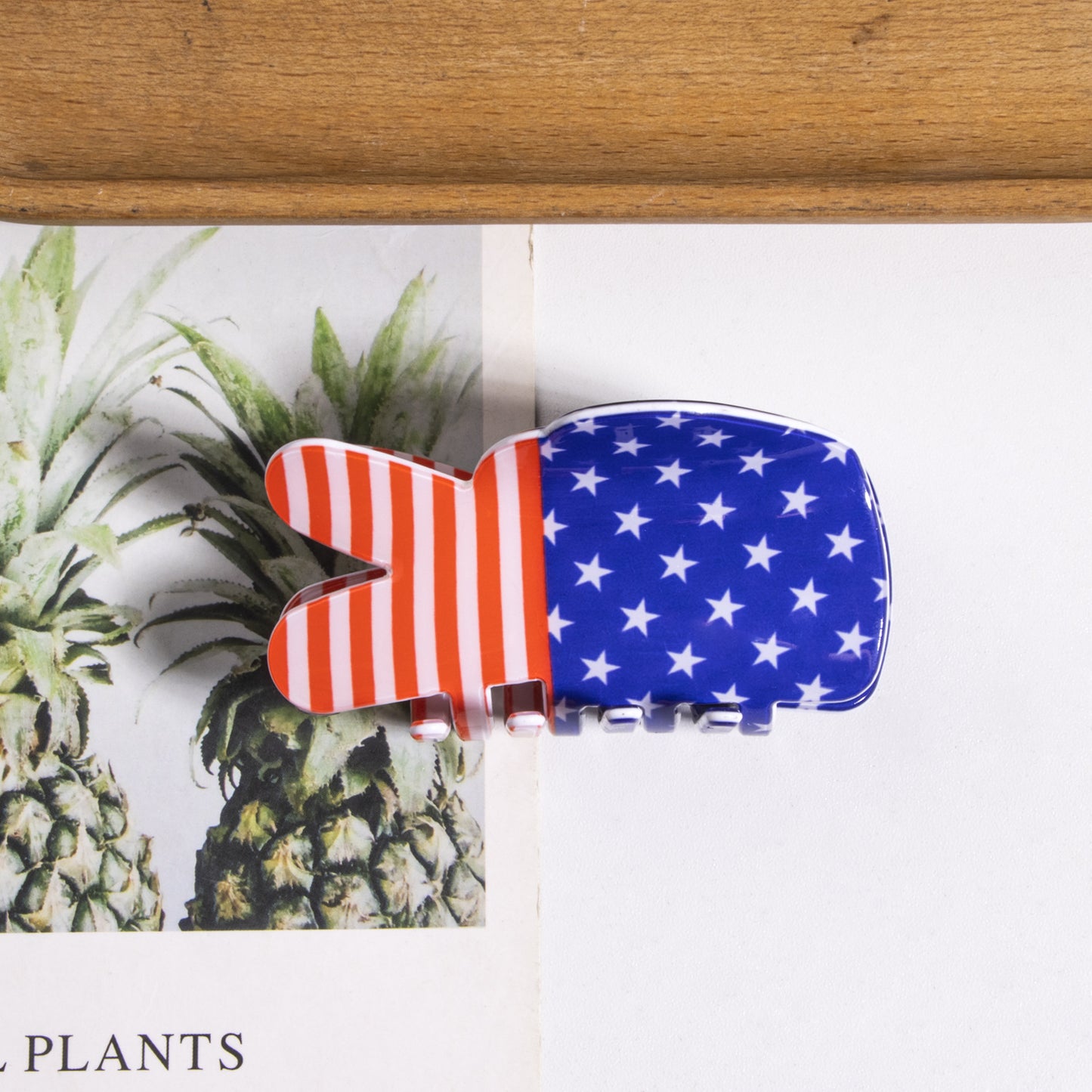 4th of July American Flag Hair Claw Clip USA