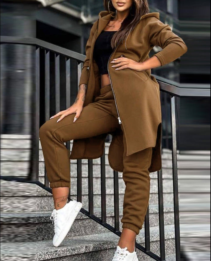Women's 2-Piece Fleece Hoodie Jacket Joggers Set