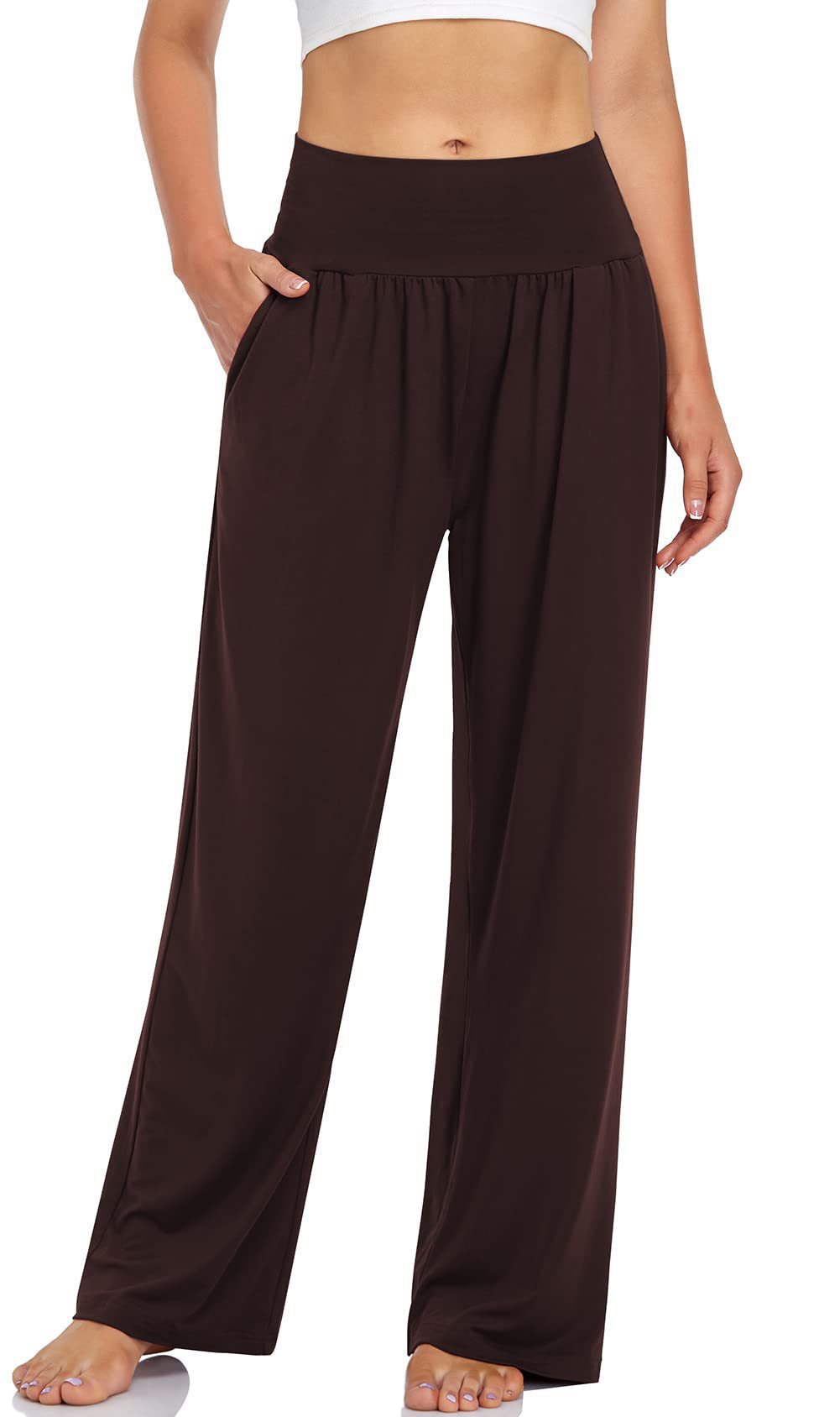 Women's High Waisted Wide Leg Yoga Pants with Pockets