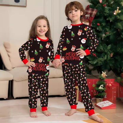 Printed Family Boys and Girls Alphabet Parent-Child Christmas Pajamas